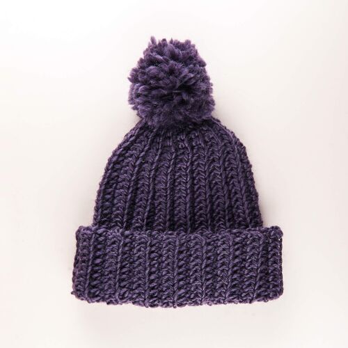 Bobble Hat Crochet Kit - Purple