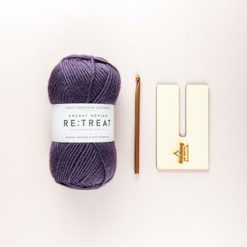 Kit Crochet Bonnet à Pompon - Violet 3