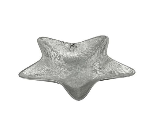 Schale Stern, Aluminium vernickelt, Durchmesser 27 cm, Höhe 4 cm