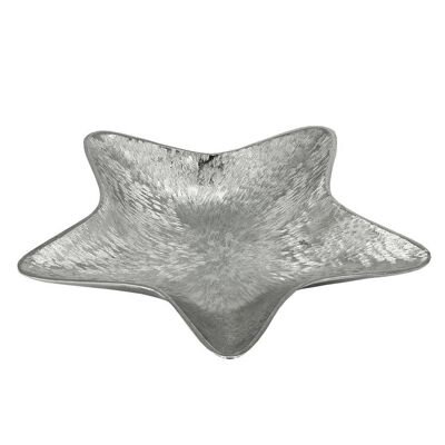 Star bowl, nickel-plated aluminum, diameter 27 cm, height 4 cm