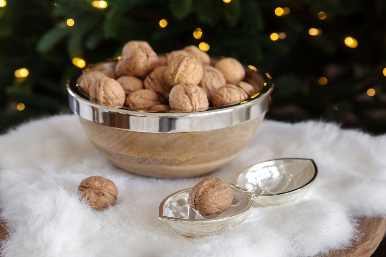 Buy wholesale Nutcracker walnut, silver-plated, tarnish-proof