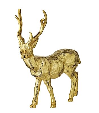 Figurine déco renne cerf cerf Josse, aluminium, aspect or, hauteur 30 cm 3