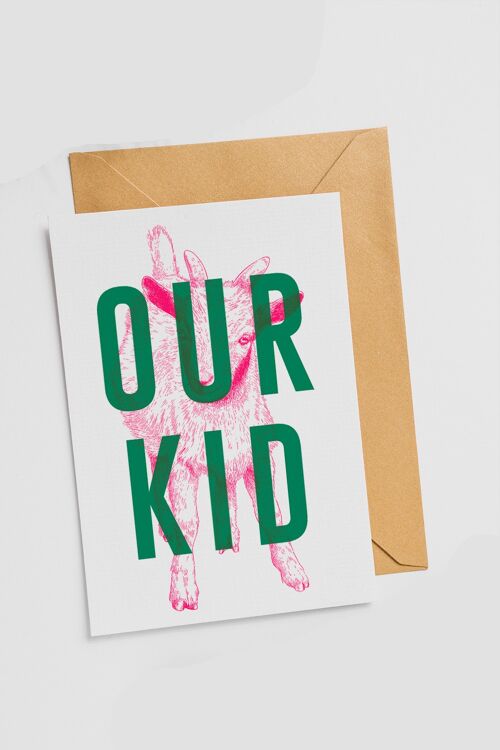Our Kid (pink & green) - Single Card