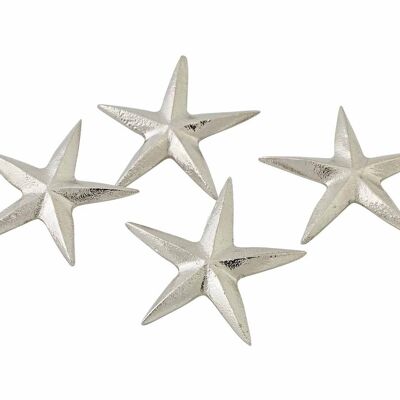 Set of 4 Candle Pins Candle Studs Star Poinsettia, nickel-plated aluminum, height 5 cm