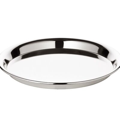 Tray, serving tray Marlene, round, high-gloss polished stainless steel, diameter 34 cm