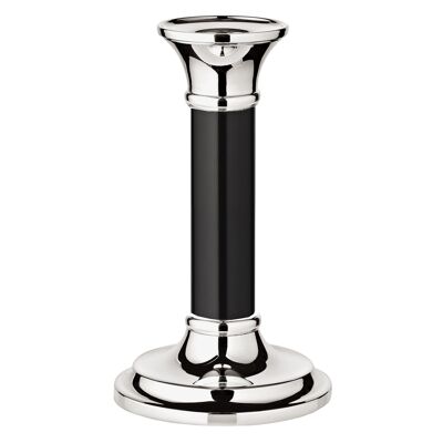 Candlestick Fiona with black shaft, silver-plated, tarnish-resistant, height 15 cm