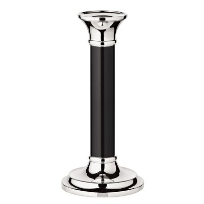 Candlestick Fiona with black shaft, noble silver-plated, tarnish-protected, height 18 cm