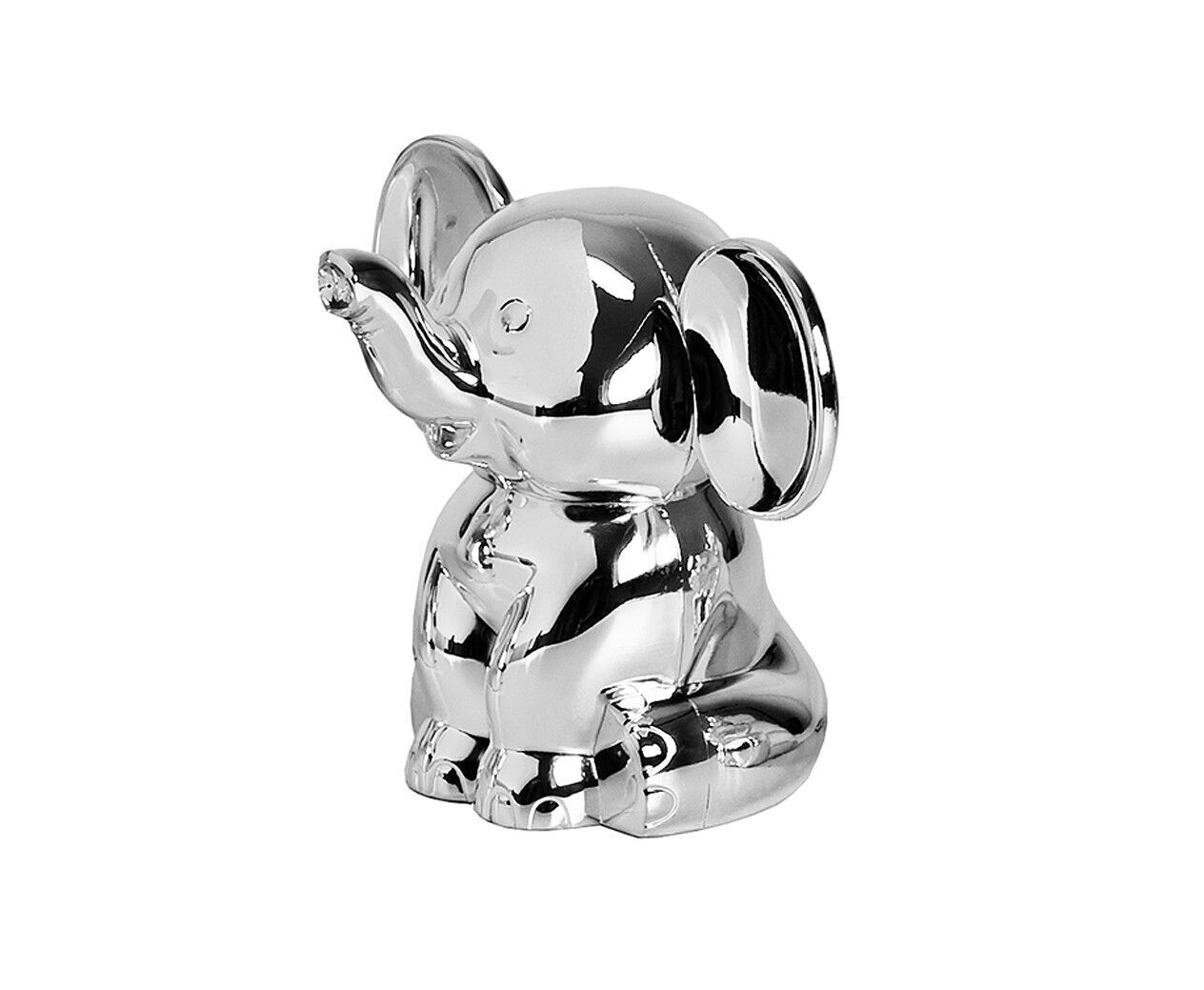 Salvadanaio salvadanaio elefante, altezza 11 cm, placcato argento nobile, antiappannamento
