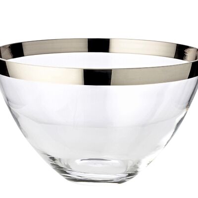 Bowl Decorative bowl Holly, hand-blown crystal glass with platinum rim, diameter 30 cm