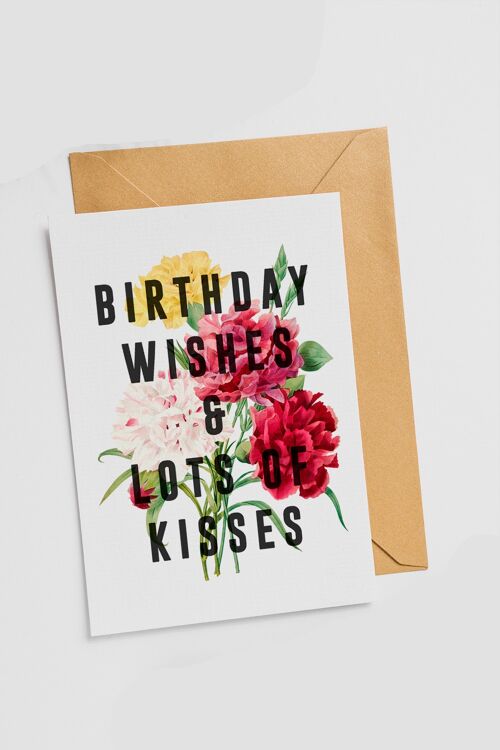 Birthday Wish & Lots Of Kisses - Single Card