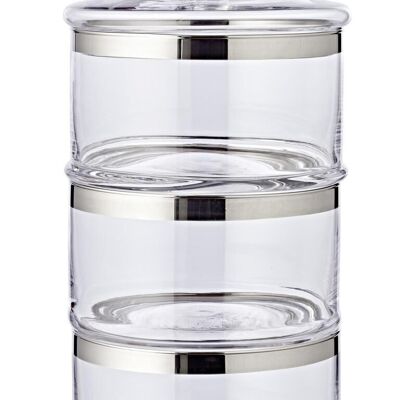 Glass jar Vigo, with lid, hand-blown crystal glass with platinum rim, H 40 cm, ø 19 cm, candy jar