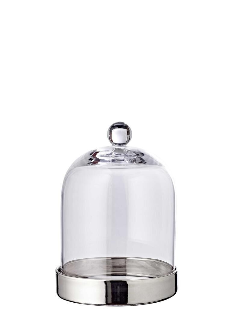 Bonboniere Glasdose mit Deckel Juri, mundgeblasenes Kristallglas mit Platinrand, Höhe 21 cm