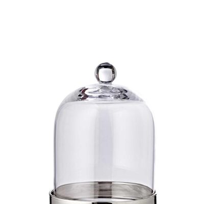 Bonboniere glass jar with lid Juri, hand-blown crystal glass with platinum rim, height 21 cm