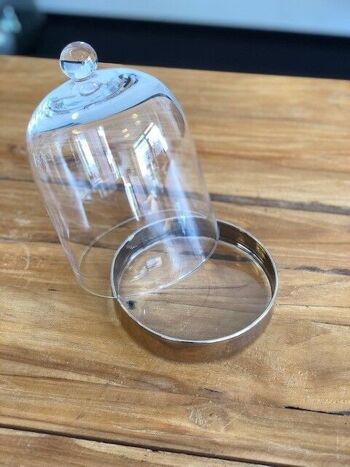 Bocal en verre Bonboniere avec couvercle Juri, verre en cristal soufflé à la bouche avec bord en platine, hauteur 21 cm 2