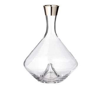 Décanteur Frederick, verre en cristal soufflé à la bouche avec bord en platine, hauteur 27 cm, capacité 2,1 litres 1