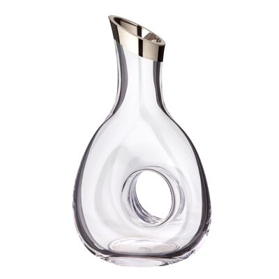 Decanter Gordon, hand-blown crystal glass with platinum rim, height 30 cm, capacity 1.2 liters