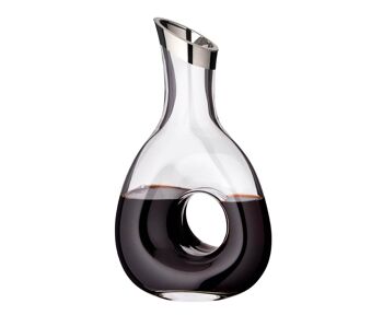 Decanter Gordon, verre en cristal soufflé à la bouche avec bord en platine, hauteur 30 cm, capacité 1,2 litre 2