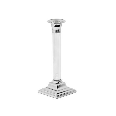 Vanessa candlestick, silver-plated, tarnish-resistant, shaft made of acrylic glass, height 23 cm