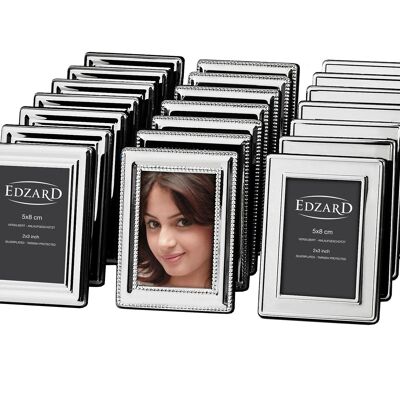 Display with 24 picture frames for photos 5 x 8 cm, silver-plated, tarnish-resistant 2
