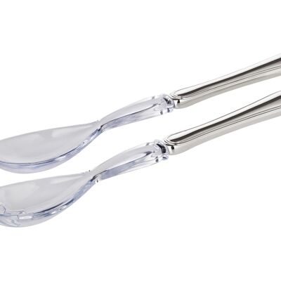 Faden salad servers, 2-part, silver-plated handles with tarnish protection, length 24 cm
