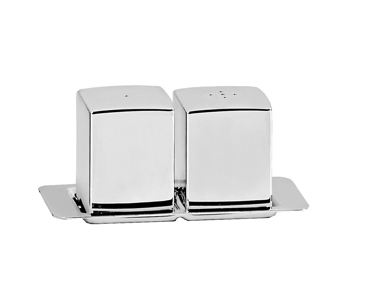 Salz- und Pfefferstreuer Leo, auf Tablettchen, edel versilbert, Höhe 4,5 cm