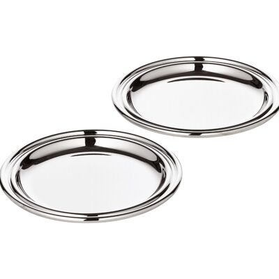 Set of 2 coasters Glass coasters Astoria, silver-plated, diameter 11 cm