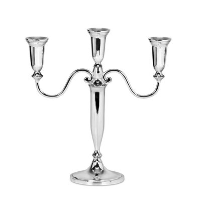 Candlestick Venezia 3-flame, for stick candles, noble silver-plated, tarnish-protected, height 31 cm