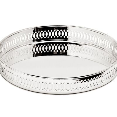 Serving tray Coro gallery tray, round, silver-plated, tarnish-resistant, ø 23 cm, height 3.5 cm