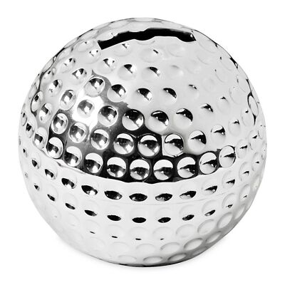 Money box, money box, golf ball, silver-plated, tarnish-resistant, height 8 cm