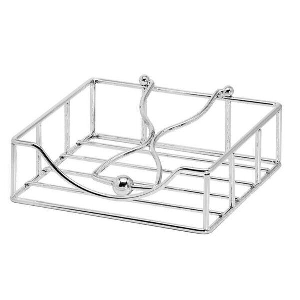 Serviettenhalter Atlas, für Papierservietten, edel versilbert, anlaufgeschützt, 19 x 19 cm