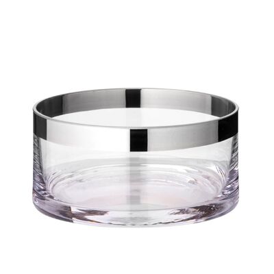 Schale Dekoschale Grit, mundgeblasenes Kristallglas mit Platinrand, Durchmesser 15 cm