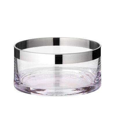 Cuenco cuenco decorativo de arena, cristal soplado a mano con borde de platino, diámetro 15 cm