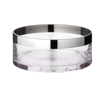 Bol Bol décoratif grain, verre cristal soufflé à la bouche avec rebord en platine, diamètre 20 cm 1