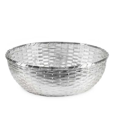 Panier décoratif Basso, argenté, résistant au ternissement, diamètre 30 cm