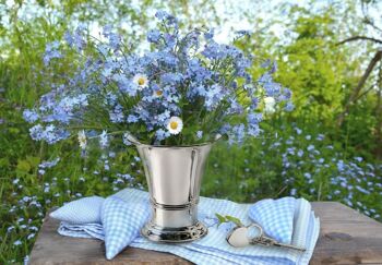 Pot de fleur Pot de fleur Vase Tromba, argenté, hauteur 10 cm, diamètre 9 cm 2