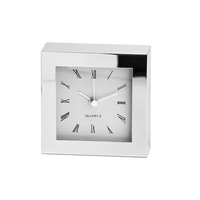 Horloge horloge de table, horloge grand-père Bates, argentée, résistante au ternissement, 10 x 10 cm