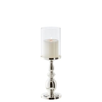 Lanterne Mascha, noble argentée, antiternissure, hauteur 34 cm, pour bougies jusqu'à 10 cm de diamètre