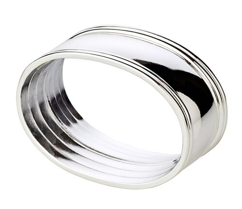 4er Set Serviettenring Faden, edel versilbert, anlaufgeschützt, Länge 6 cm