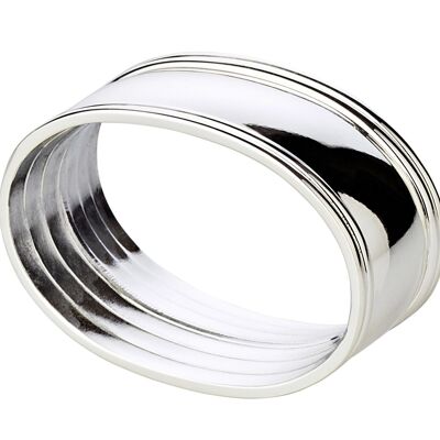 Lot de 4 ronds de serviette Faden, argenté, résistant au ternissement, longueur 6 cm