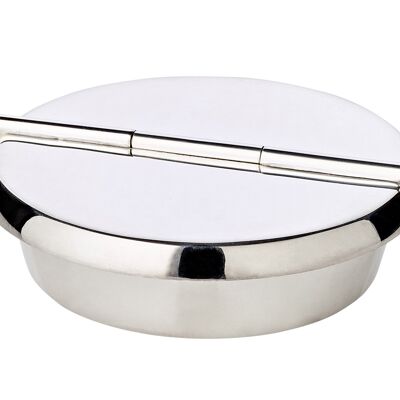 Folding ashtray Ashburn, heavy silver-plated, diameter 10 cm, 2 storage trays