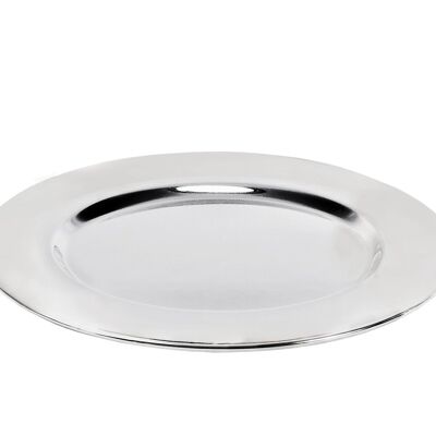 Serving tray tray plate Venice, round, silver-plated, diameter 31 cm