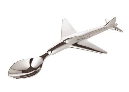 Kinderlöffel Flugzeug, edel versilbert, Länge 17 cm, Breite 7 cm