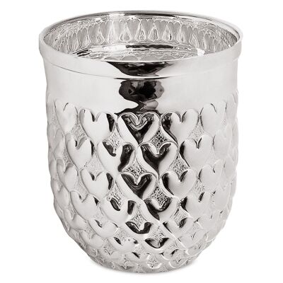 Mug en argent Mug Mug Vase coeur, argent massif, hauteur 10 cm, capacité 0,30 litres