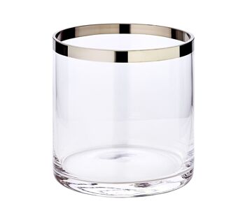 Lanterne Molly, verre en cristal soufflé à la bouche avec un bord en platine, hauteur 15 cm, diamètre 15 cm 2