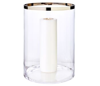 Lanterne Molly, verre en cristal soufflé à la bouche avec bord en platine, hauteur 39 cm, diamètre 29 cm 1
