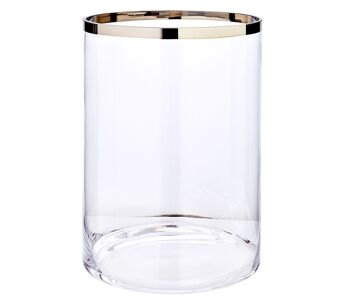 Lanterne Molly, verre en cristal soufflé à la bouche avec bord en platine, hauteur 39 cm, diamètre 29 cm 2