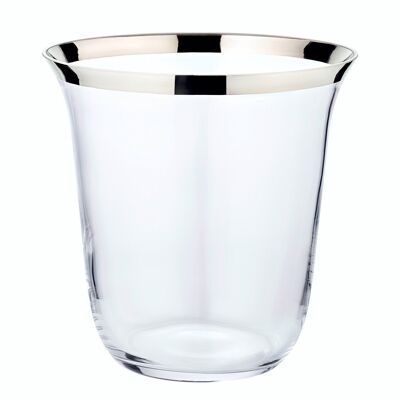 Flaschenkühler Sektkühler Toby, mundgeblasenes Kristallglas mit Platinrand, Höhe 23 cm, ø 22 cm