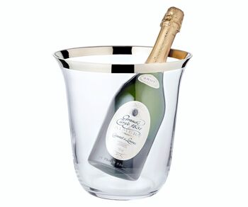 Seau à champagne Seau à champagne Toby, verre en cristal soufflé à la bouche avec bord en platine, hauteur 23 cm, ø 22 cm 2