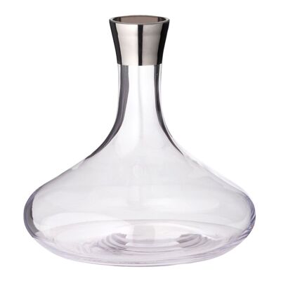 Carafe Edward, verre en cristal soufflé à la bouche avec bord en platine, hauteur 24 cm, capacité 1,6 litre