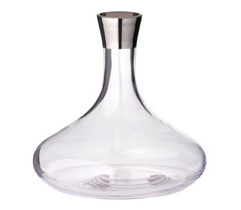 Carafe Edward, verre en cristal soufflé à la bouche avec bord en platine, hauteur 24 cm, capacité 1,6 litre 1